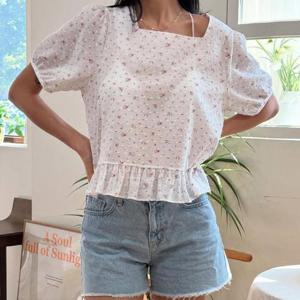 빅사이즈 507 솜플라워러플블라우스 DYPU809