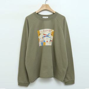 샵앤) 국산 여성 캐주얼 워싱 나염 롤링 긴팔 맨투맨 FJ-WSH-5053-카키