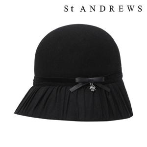 세인트앤드류스  (821E3CP263) 여성 별 심볼 리본 메쉬 믹스 울 보닛햇