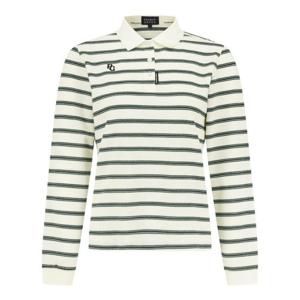 파리게이츠골프긴팔티 NQC 521D3TO209_IV 여성 로고 스트라이프 칼라 티셔츠