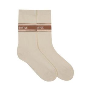 포트메인골프양말 NQC T3342PSC01IVY COLOR LINE CREW SOCKS - IVORY
