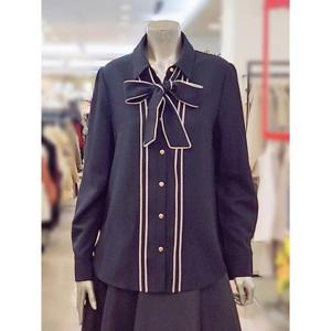 미니멈 세이브존03 미니멈 배색라인 리본 블라우스 MYDAWB0820