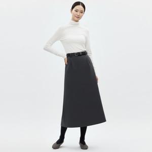 샵앤) 여성 뒷밴딩 무지 슬림 H라인 뒷트임 롱스커트 SHA-WSK-20912-차콜