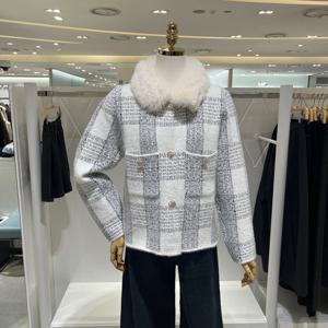 [밸리걸] 퍼카라 체크 니트 가디건 613340