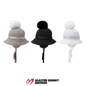 [마스터바니에디션] (421E4CP210) 여성 투톤 로고 폼폼이 이어워머 버킷햇