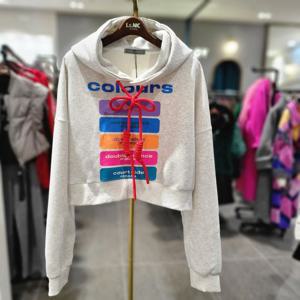 [르니앤맥코이] 컬러코드 백그래픽 크롭 후드티  MM11TS702