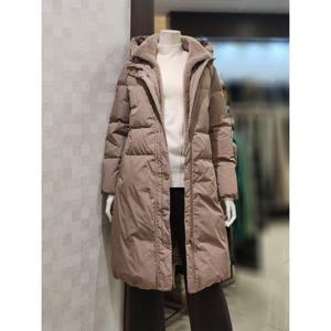 [벨라디터치]MARIOV1E4SP22 양모 배색 구스패딩 코트