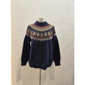 숲  (SBBLK32) 노르딕 패턴 반넥 니트