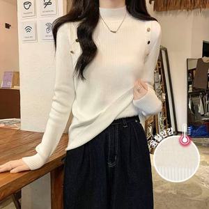 [올리비에스클로젯]골드 견장 융털 안감 울 니트_O2412KN192D