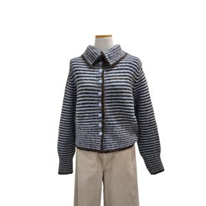 [에이비에프지]카라넥 부클 스트라이프 니트 가디건 AGNA1HY37A