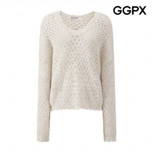 [GGPX] V넥 펀칭 후드 소프트 니트 (GPBKP041F)