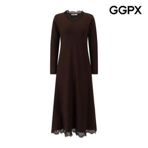 [지지피엑스]우먼 맥시 레이스 디테일 니트 원피스 GPBOP012F