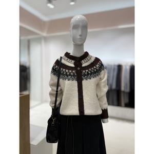 [숲]노르딕패턴 라운드 긴팔니트  SBBGD302