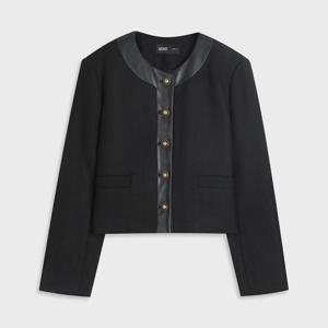 [미쏘]R넥 바인딩 배색 숏자켓 (MIWJKCT02G-T)