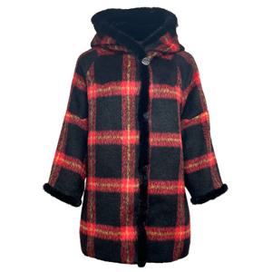 [데시데]밍크트리밍 배색 체크 울재킷 DOW518