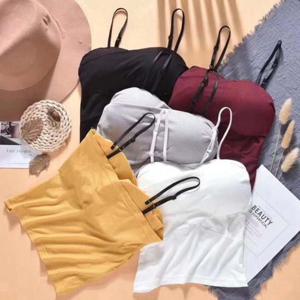 4가지 색상 골지 캡내장 여성 나시티 이너탑