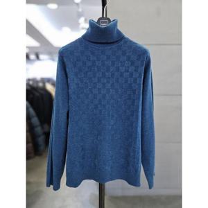 바쏘옴므 세이브존03 바쏘옴므 남자 터틀넥 블루 스퀘어 겨울 니트 목폴라 WSATZ4WN12A