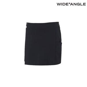 [와이드앵글]  WWW23Q12Z1 CO 베이직 트리코트 본딩 H라인 큐롯 L (Black)