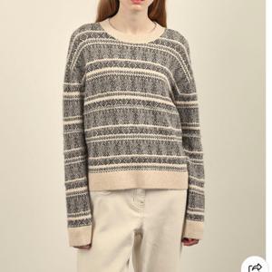 [올리비아로렌]VVCBL4WA181 패턴자가드풀오버