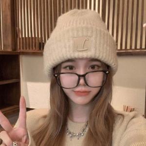 겨울철 데일리 L자수 남녀공용 방한 니트비니