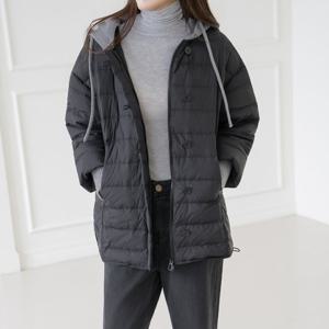 엄마옷 마담4060 모던베이직 라이트오리털패딩후드점퍼 데일리 여성 -ZJP2511051-