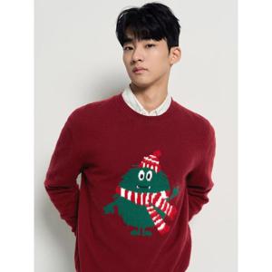 [빈폴멘] 홀리데이 푸즈예티 인타샤 니트 - 레드 (BC5Z51C646)