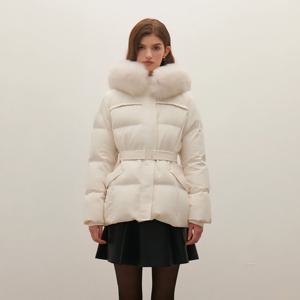 [샤틴]벨티드 폭스퍼 구스다운 점퍼/S254M852