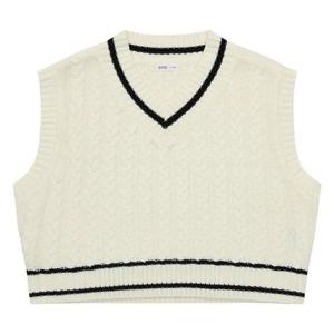 소이 HC14 크롭 케이블 니트 조끼 23W5089