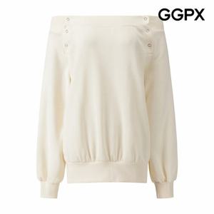 [GGPX] 스냅 오프숄더 기모 맨투맨 티셔츠 (GPBTS017F)