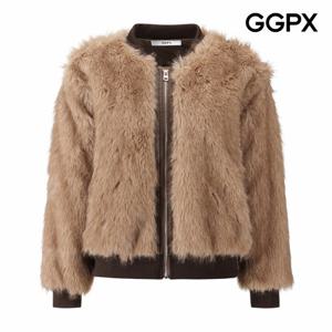 [GGPX] 페이크 퍼 레더 배색 봄버 점퍼 (GPBJP024F)