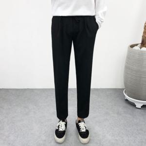 [엠클로]남자 세미슬림핏 스판 밴딩 기본 무지 슬랙스 바지