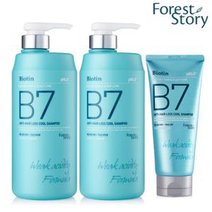 B7 안티헤어로스 약산성 쿨 탈모샴푸 1000ml 2개+200ml