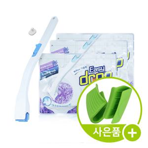 이지드롭 변기크리너 세트 핸들1개+리필3팩 (라벤더향)