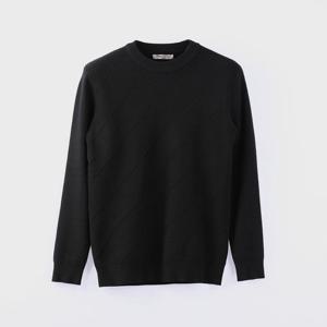 빠니깔레 비스코스 혼방 크루넥 골지 라운드 니트 M-SNIT62-BK