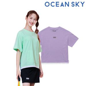 [오션스카이]여아 밑단 스트링 포인트 반팔 T-SHIRT