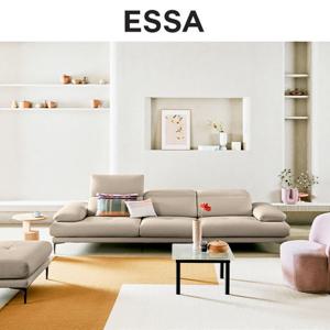 [GS단독][쿠션&상품권증정] 에싸 에블린 3.5인 헤드기능 론도 소가죽 소파+스툴 / 상품권 증정