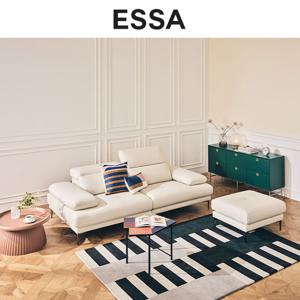 [GS단독][쿠션&상품권증정] 에싸 에블린 3인 헤드기능 론도 소가죽 소파+스툴 / 상품권 증정