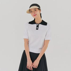 [공식]테일러메이드 여성 카라 반팔 니트 TWSRM6121-100