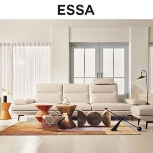 [헤드레스트&상품권증정][GS단독] 에싸 프레소 3.5인 스윙기능 론도 소가죽 소파+스툴