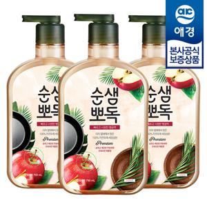 [애경]순샘 뽀독 주방세제 애플향 750ml x3개