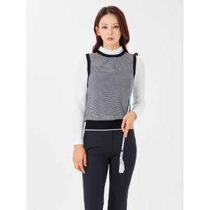 [볼빅어패럴] 여성 골프 투톤 니트 베스트 VLKVN901_BK