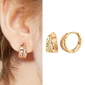 [제메이스] 14K 트리플 라인 원터치 귀걸이