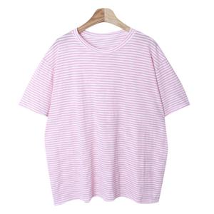 로하 국산 여성 단가라 5부 루즈핏 반팔티 RNF-WSH-3095-핑크