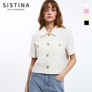 [SISTINA] 인기 트위드 칼라 크롭 자켓_AWWJKO21090