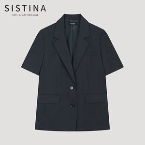 [SISTINA] 인기 코튼 백 슬릿 싱글 자켓_AWWJKO21770_DN