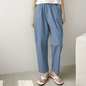 샵앤) 여성 데일리 무지 밴딩 면 배기팬츠 AMI-WPT-3370-블랙