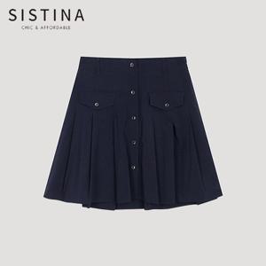 [SISTINA] 인기 버튼 플리츠 미니 스커트_AWWSKO21760_DN