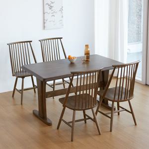 베스트리빙 오츠카 비안나 1350 우드슬랩 고무나무 4인 식탁세트/의자 4개