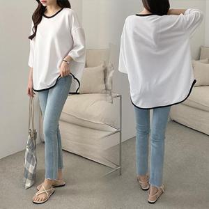 위쉬몰 IL 배색언발반팔티셔츠(G847H407) 빅사이즈