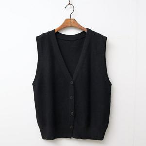 샵앤) 6810 여성 Y단추 루즈핏 니트 조끼 DGB-WVS-3633-블랙